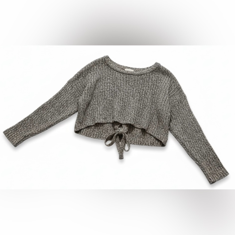 HOLLISTER Lace-Up-Back Crop Sweater Size L Cabincore